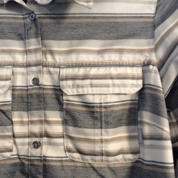 VNC striped Columbia Mens Fishing shirt Large L long sleeve - Picture 2 of 4